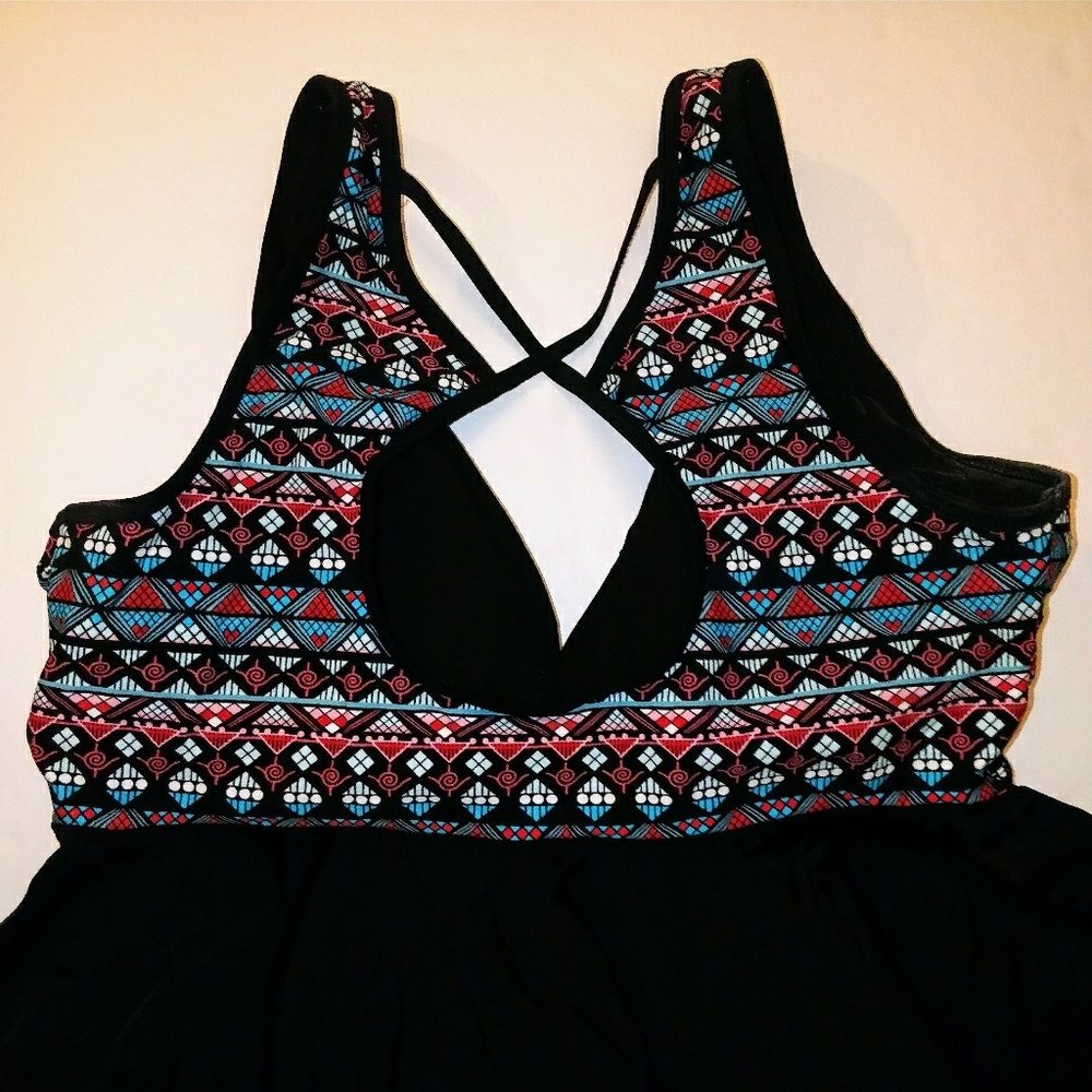 đ Plus size 1X Black Swimdress 2 pc Swim Suit - Picture 3 of 7